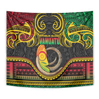 Vanuatu Language Week Tapestry Boar Tusk Warrior Tribal Floral Pattern