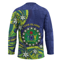 Cook Islands Language Week Hockey Jersey Flying Fish 15 Stars Tribal Patterns