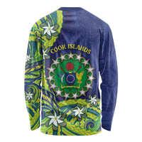 Cook Islands Language Week Long Sleeve Shirt Flying Fish 15 Stars Tribal Patterns