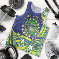 Cook Islands Language Week Men Tank Top Flying Fish 15 Stars Tribal Patterns
