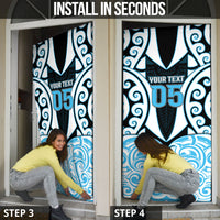 Custom Aotearoa Ngati Kahungunu Door Cover New Zealand Traditional Maori Pattern