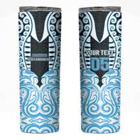 Custom Aotearoa Ngati Kahungunu Skinny Tumbler New Zealand Traditional Maori Pattern