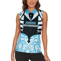 Custom Aotearoa Ngati Kahungunu Women Sleeveless Polo Shirt New Zealand Traditional Maori Pattern