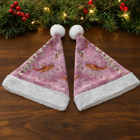 Pink Palaka Hawaiian And Japanese Christmas Santa Hat Sakura Lei With Koi Fish - Polynesian Pride