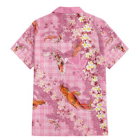 Pink Palaka Hawaiian And Japanese Family Matching Mermaid Dress and Hawaiian Shirt Sakura Lei With Koi Fish DT05 - Polynesian Pride