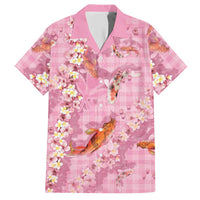 Pink Palaka Hawaiian And Japanese Hawaiian Shirt Sakura Lei With Koi Fish - Polynesian Pride