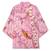 Pink Palaka Hawaiian And Japanese Kimono Sakura Lei With Koi Fish - Polynesian Pride