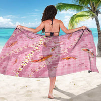 Pink Palaka Hawaiian And Japanese Sarong Sakura Lei With Koi Fish - Polynesian Pride