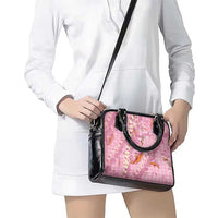 Pink Palaka Hawaiian And Japanese Shoulder Handbag Sakura Lei With Koi Fish - Polynesian Pride