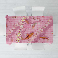 Pink Palaka Hawaiian And Japanese Tablecloth Sakura Lei With Koi Fish - Polynesian Pride