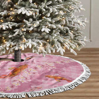 Pink Palaka Hawaiian And Japanese Tree Skirt Sakura Lei With Koi Fish - Polynesian Pride
