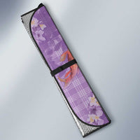 Purple Palaka Hawaiian And Japanese Auto Sun Shade Sakura Lei With Koi Fish - Polynesian Pride