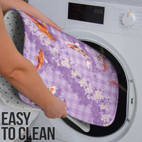 Purple Palaka Hawaiian And Japanese Bathroom Set Sakura Lei With Koi Fish - Polynesian Pride