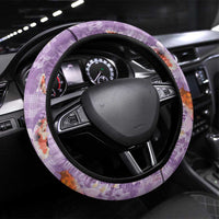 Purple Palaka Hawaiian And Japanese Steering Wheel Cover Sakura Lei With Koi Fish - Polynesian Pride
