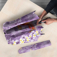 Purple Palaka Hawaiian And Japanese Umbrella Sakura Lei With Koi Fish - Polynesian Pride