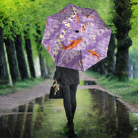 Purple Palaka Hawaiian And Japanese Umbrella Sakura Lei With Koi Fish - Polynesian Pride