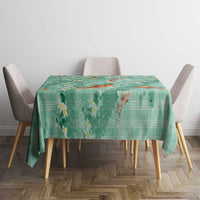 Green Palaka Hawaiian And Japanese Tablecloth Sakura Lei With Koi Fish - Polynesian Pride