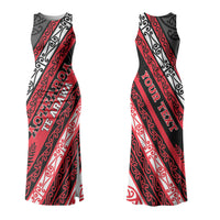 Personalised Aotearoa Te Arawa Couples Matching Tank Maxi Dress and Long Sleeve Button Shirt New Zealand Maori Tribal Fern Pattern