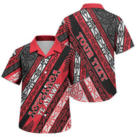 Personalised Aotearoa Te Arawa Family Matching Off Shoulder Short Dress and Hawaiian Shirt New Zealand Maori Tribal Fern Pattern