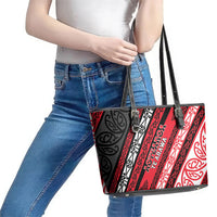 Aotearoa Te Arawa Leather Tote Bag New Zealand Maori Tribal Fern Pattern