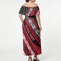 Personalised Aotearoa Te Arawa Off Shoulder Maxi Dress New Zealand Maori Tribal Fern Pattern