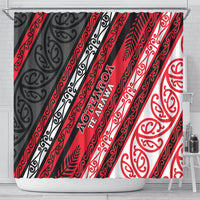Aotearoa Te Arawa Shower Curtain New Zealand Maori Tribal Fern Pattern