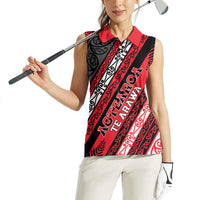 Personalised Aotearoa Te Arawa Women Sleeveless Polo Shirt New Zealand Maori Tribal Fern Pattern