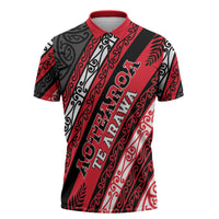 Personalised Aotearoa Te Arawa Zipper Polo Shirt New Zealand Maori Tribal Fern Pattern