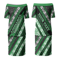 Personalised Aotearoa Ngati Maniapoto Family Matching Puletasi and Hawaiian Shirt New Zealand Maori Tribal Fern Pattern