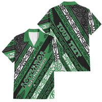 Personalised Aotearoa Ngati Maniapoto Family Matching Short Sleeve Bodycon Dress and Hawaiian Shirt New Zealand Maori Tribal Fern Pattern