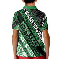 Personalised Aotearoa Ngati Maniapoto Kid Polo Shirt New Zealand Maori Tribal Fern Pattern