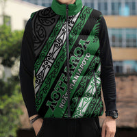 Personalised Aotearoa Ngati Maniapoto Sleeveless Puffer Jacket New Zealand Maori Tribal Fern Pattern