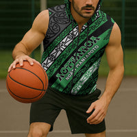 Personalised Aotearoa Ngati Maniapoto Sleeveless Zip Hoodie New Zealand Maori Tribal Fern Pattern