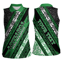 Personalised Aotearoa Ngati Maniapoto Women Sleeveless Polo Shirt New Zealand Maori Tribal Fern Pattern