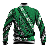 Personalised Aotearoa Ngati Raukawa Baseball Jacket New Zealand Maori Tribal Fern Pattern