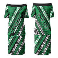 Personalised Aotearoa Ngati Raukawa Family Matching Puletasi and Hawaiian Shirt New Zealand Maori Tribal Fern Pattern