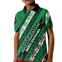 Personalised Aotearoa Ngati Raukawa Kid Polo Shirt New Zealand Maori Tribal Fern Pattern