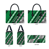 Aotearoa Ngati Raukawa Leather Bag New Zealand Maori Tribal Fern Pattern