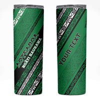 Personalised Aotearoa Ngati Raukawa Skinny Tumbler New Zealand Maori Tribal Fern Pattern