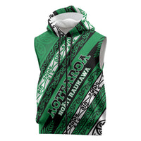 Personalised Aotearoa Ngati Raukawa Sleeveless Zip Hoodie New Zealand Maori Tribal Fern Pattern