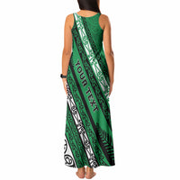 Personalised Aotearoa Ngati Raukawa Tank Maxi Dress New Zealand Maori Tribal Fern Pattern