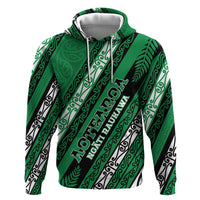 Personalised Aotearoa Ngati Raukawa Zip Hoodie New Zealand Maori Tribal Fern Pattern