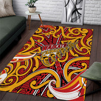Aotearoa Waikato Tainui Area Rug Maori Tribal Pattern Koru Motif