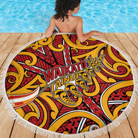 Aotearoa Waikato Tainui Beach Blanket Maori Tribal Pattern Koru Motif