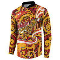 Custom Aotearoa Waikato Tainui Button Sweatshirt Maori Tribal Pattern Koru Motif