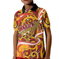 Custom Aotearoa Waikato Tainui Kid Polo Shirt Maori Tribal Pattern Koru Motif