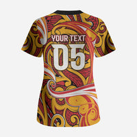 Custom Aotearoa Waikato Tainui Scrub Top Maori Tribal Pattern Koru Motif