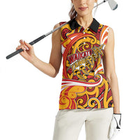 Custom Aotearoa Waikato Tainui Women Sleeveless Polo Shirt Maori Tribal Pattern Koru Motif