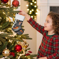 Black Palaka Hawaiian And Japanese Christmas Stocking Sakura Lei With Koi Fish - Polynesian Pride