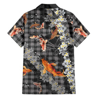 Black Palaka Hawaiian And Japanese Family Matching Long Sleeve Bodycon Dress and Hawaiian Shirt Sakura Lei With Koi Fish DT05 - Polynesian Pride